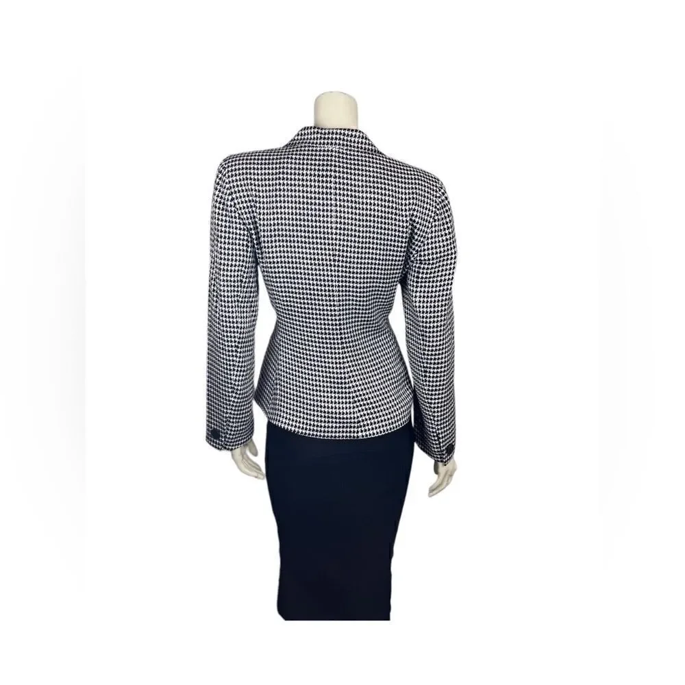 LIKE NEW Vintage Christian Dior Black/Cream Houndstooth Double-Breasted Jacket